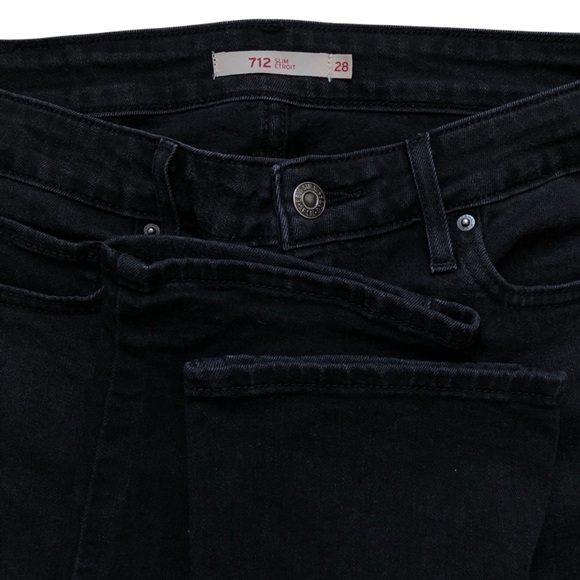 Levi’s 712 Slim Denim Jeans – Soft Black – Women’s Size 28 - Picture 6 of 12